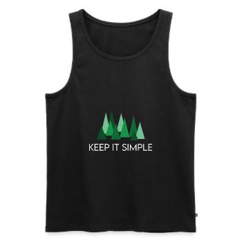 Keep it Simple Wald Camping Spruch - Männer Premium Bio Tank Top - Schwarz - Vorne - Michal (187cm)