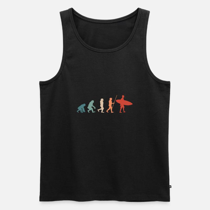 Surfen Surfer Retro Evolution - Männer Premium Bio Tank Top - Schwarz
