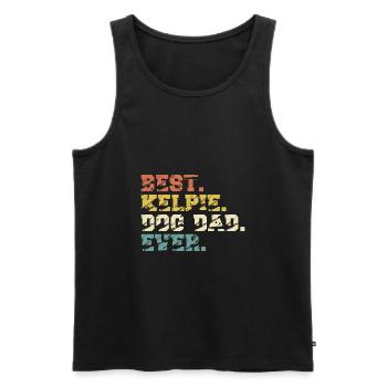 Australian Kelpie Hund Papa Spruch Vintage - Männer Premium Bio Tank Top - Schwarz - Vorne - Michal (187cm)