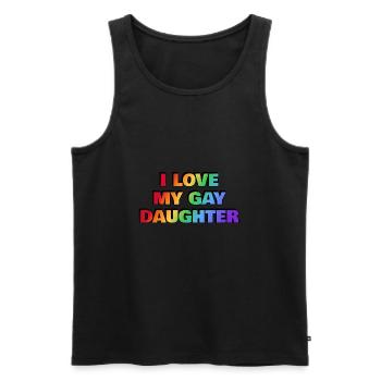 I love my gay daughter - Pride rainbow colors - Men's Premium Organic Tank Top - black - Front - Michal (187cm)