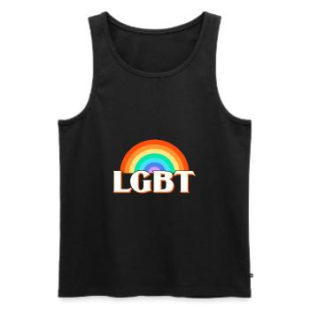 LGBT - Männer Premium Bio Tank Top - Schwarz - Vorne - Michal (187cm)