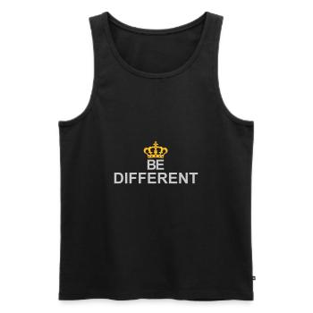 Be different Logo Design - Men's Premium Organic Tank Top - black - Front - Michal (187cm)