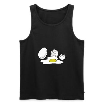 Eier,Ei,kaputt - Männer Premium Bio Tank Top - Schwarz - Vorne - Michal (187cm)