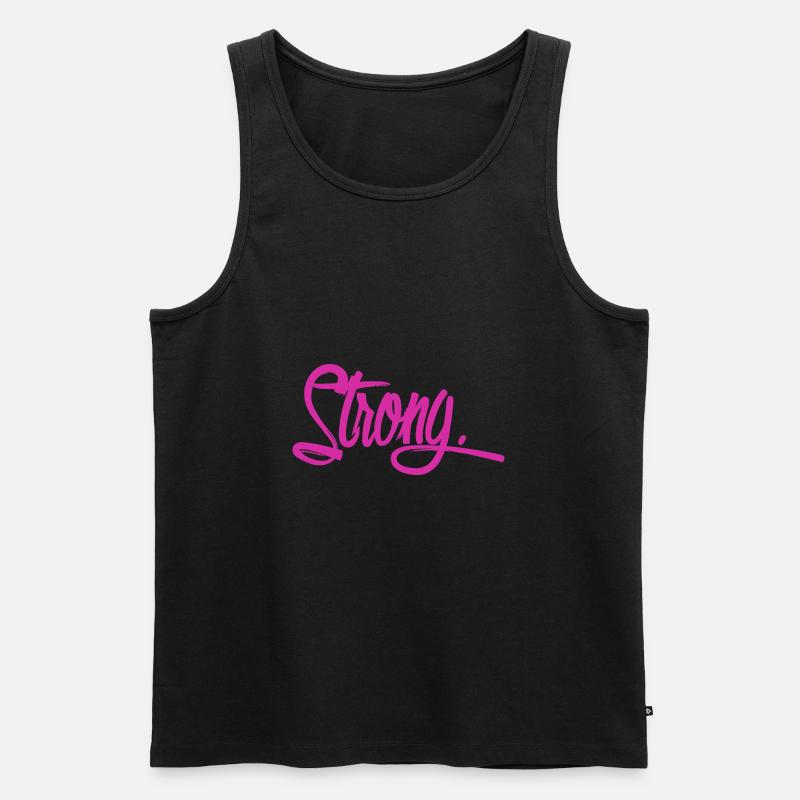 strong violett - Männer Premium Bio Tank Top - Schwarz