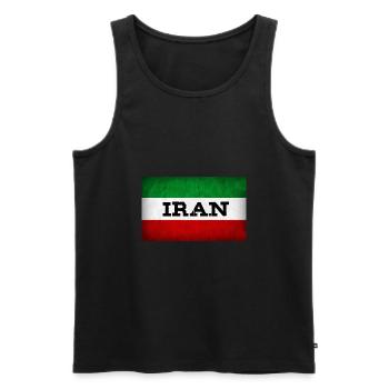 IRAN - Men's Premium Organic Tank Top - black - Front - AI Model Male 178 light (178cm)