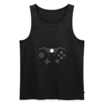 Manette de jeux vidéo 2 - Débardeur bio Premium Homme - noir - Devant - AI Model Male 178 light (178cm)