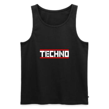 Techno - Débardeur bio Premium Homme - noir - Devant - Michal (187cm)