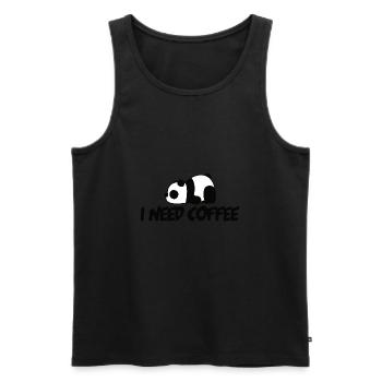 Kaffee Panda - Männer Premium Bio Tank Top - Schwarz - Vorne - AI Model Male 178 light (178cm)