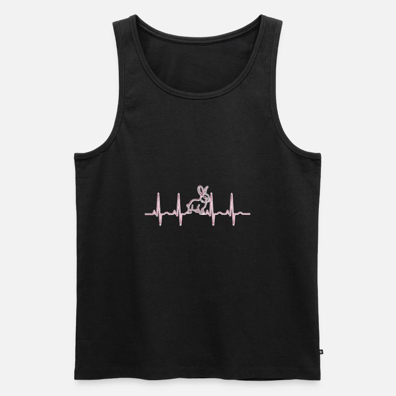 Hase Herzfrequenz - Männer Premium Bio Tank Top - Schwarz