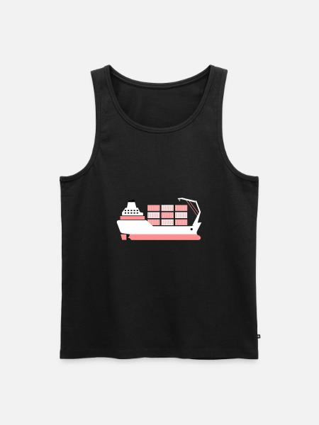 container ship pink - Men's Premium Organic Tank Top - black