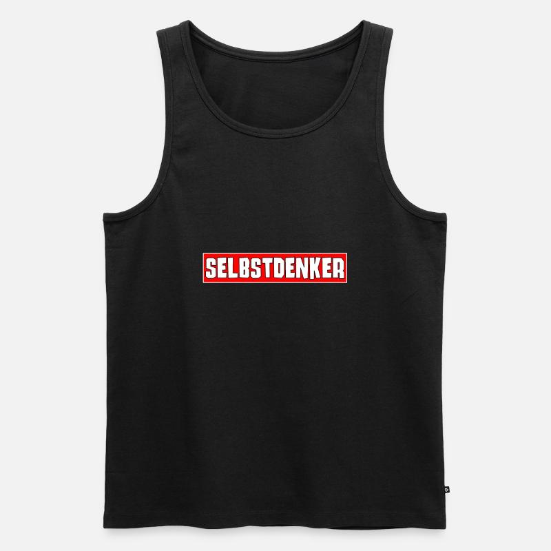 Selbstdenker - Männer Premium Bio Tank Top - Schwarz