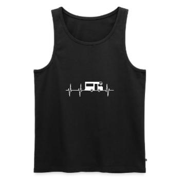 Wohnmobil Herzschlag Camper Herzfrequenz - Männer Premium Bio Tank Top - Schwarz - Vorne - Michal (187cm)