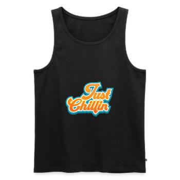 Just Chillin Chill - Men's Premium Organic Tank Top - black - Front - AI Model Male 178 light (178cm)