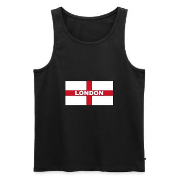 London City en drapeau anglais - Débardeur bio Premium Homme - noir - Devant - AI Model Male 178 light (178cm)