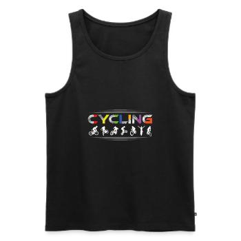 Cycling, road bike, cycling, colourful - Men's Premium Organic Tank Top - black - Front - Michal (187cm)