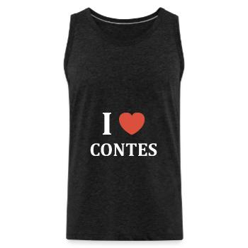 i love contes - Débardeur bio Premium Homme - charbon - Devant - Alexander (188cm)