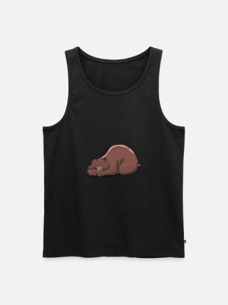 Der schlafende Bär - Männer Premium Bio Tank Top - Schwarz