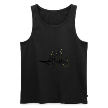 2 Katzen mit Herz sitzen auf einem Baum. - Männer Premium Bio Tank Top - Schwarz - Vorne - AI Model Male 178 light (178cm)