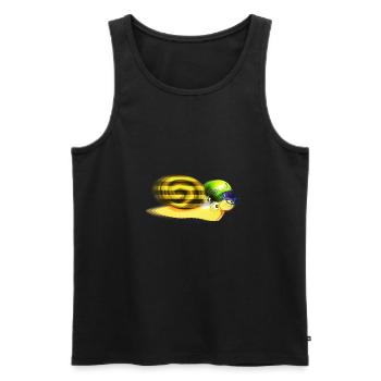 Racing snail - when things have to go faster - Men's Premium Organic Tank Top - black - Front - Michal (187cm)