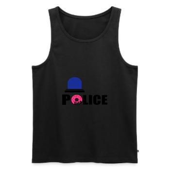 police d - Men's Premium Organic Tank Top - black - Front - Michal (187cm)