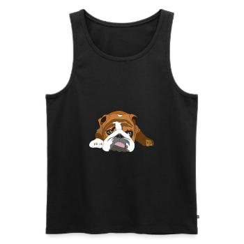 bouledogue - Débardeur bio Premium Homme - noir - Devant - AI Model Male 178 light (178cm)