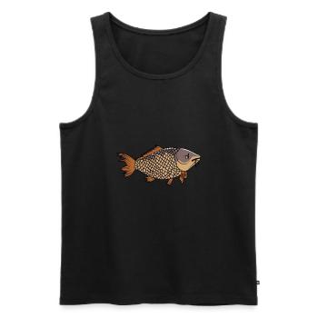 Grumpy Carp - Men's Premium Organic Tank Top - black - Front - AI Model Male 178 light (178cm)