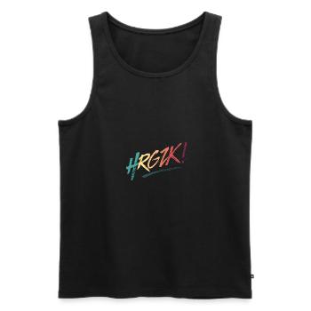 Herrgottzack - Herrgottsack - Sackzement - HRGZK - Männer Premium Bio Tank Top - Schwarz - Vorne - AI Model Male 178 light (178cm)