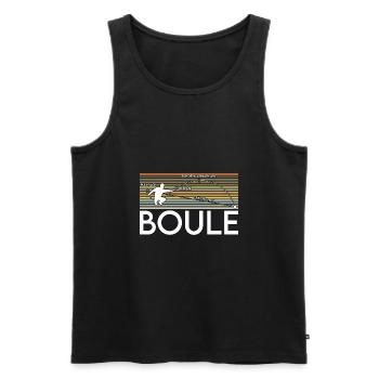 Joueur de boules rétro vintage instructions de lancer - Débardeur bio Premium Homme - noir - Devant - Michal (187cm)