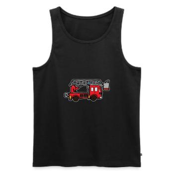 Feuerwehr Leiterwagen - Männer Premium Bio Tank Top - Schwarz - Vorne - AI Model Male 178 light (178cm)