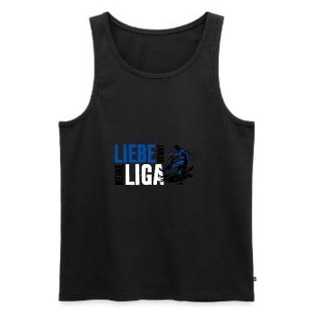 LIEBE KENNT KEINE LIGA - Männer Premium Bio Tank Top - Schwarz - Vorne - Michal (187cm)