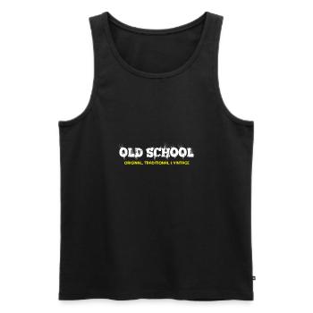 alte Schule, ich bin alte Schule, alte Schule t-Shirts, - Männer Premium Bio Tank Top - Schwarz - Vorne - AI Model Male 178 light (178cm)