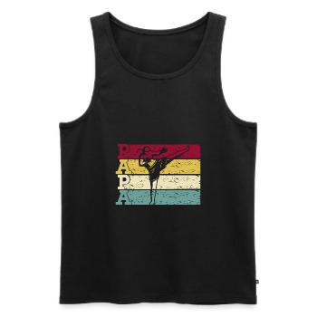 Vintage Muay Thai Thaiboxen Papa - Männer Premium Bio Tank Top - Schwarz - Vorne - AI Model Male 178 light (178cm)