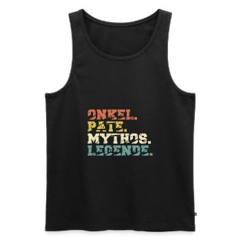 Onkel Pate Mytho Legende - Männer Premium Bio Tank Top - Schwarz - Vorne - AI Model Male 178 light (178cm)