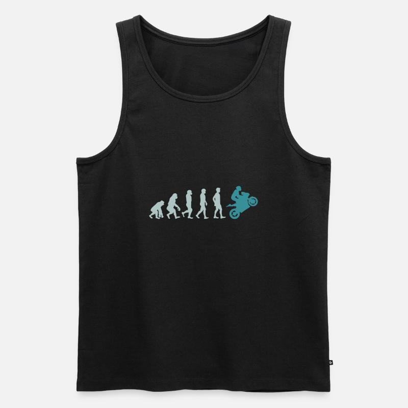Evolution Motorrad fahren - Männer Premium Bio Tank Top - Schwarz
