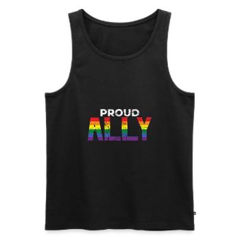 Pride LGBT LGBTQ Queer Ally Gay Lesbiennes Vintag - Débardeur bio Premium Homme - noir - Devant - Michal (187cm)