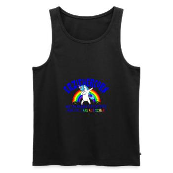Erziehercorn - Einhorn Erzieher Spruch Lustig Kind - Männer Premium Bio Tank Top - Schwarz - Vorne - Michal (187cm)