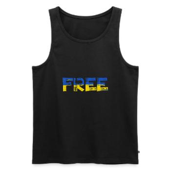 Free Ukraine - Débardeur bio Premium Homme - noir - Devant - AI Model Male 178 light (178cm)