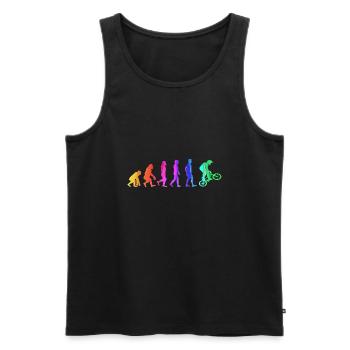 Biker Evolution - Männer Premium Bio Tank Top - Schwarz - Vorne - AI Model Male 178 light (178cm)