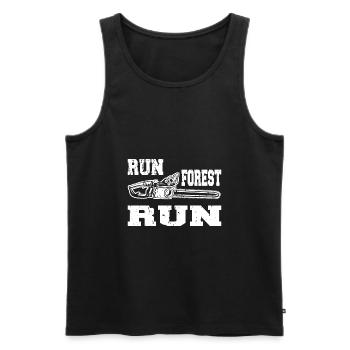 RUN FOREST RUN - Männer Premium Bio Tank Top - Schwarz - Vorne - AI Model Male 178 light (178cm)