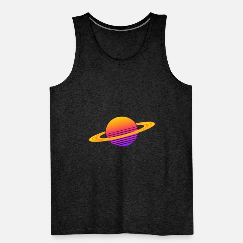 Synthwave Saturne Débardeur bio Premium Homme