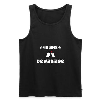 40 ans de mariage - Débardeur bio Premium Homme - noir - Devant - AI Model Male 178 light (178cm)