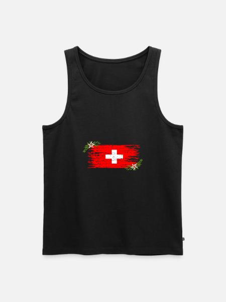 Swiss flag - Men's Premium Organic Tank Top - black