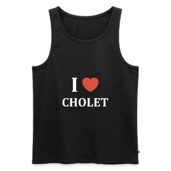 i love Cholet - Débardeur bio Premium Homme - noir - Devant - Michal (187cm)