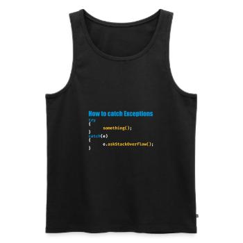 Les programmeurs, logiciels, informatique, développeur - Débardeur bio Premium Homme - noir - Devant - AI Model Male 178 light (178cm)
