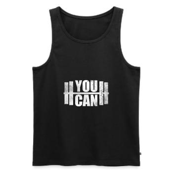 You Can Muskel Shirt Geschenk GYM Hanteln - Männer Premium Bio Tank Top - Schwarz - Vorne - Michal (187cm)