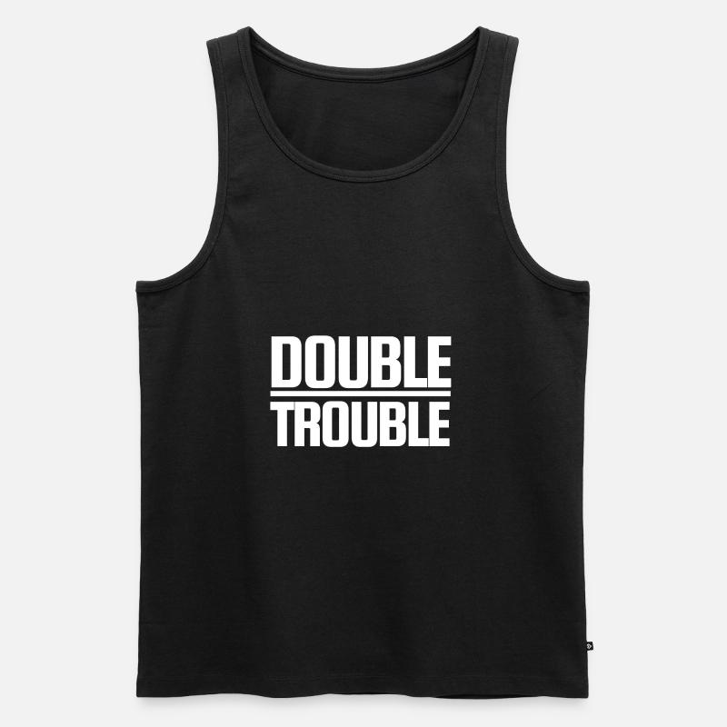 Double Trouble - Männer Premium Bio Tank Top - Schwarz