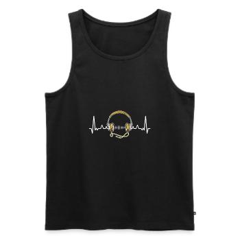 Music headphones pulse - Men's Premium Organic Tank Top - black - Front - Michal (187cm)