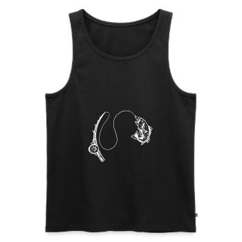 angling - Men's Premium Organic Tank Top - black - Front - AI Model Male 178 light (178cm)
