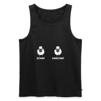 Schäfchen Schaf Unschaf Schafbock Schaffell - Männer Premium Bio Tank Top - Schwarz - Vorne - AI Model Male 178 light (178cm)