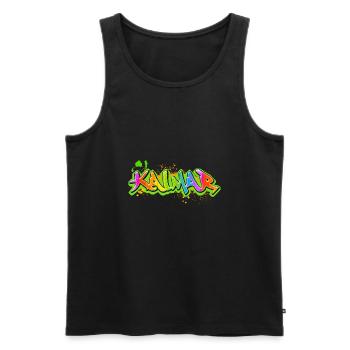 Kalmar Sweden Sverige Graffiti - Men's Premium Organic Tank Top - black - Front - AI Model Male 178 light (178cm)